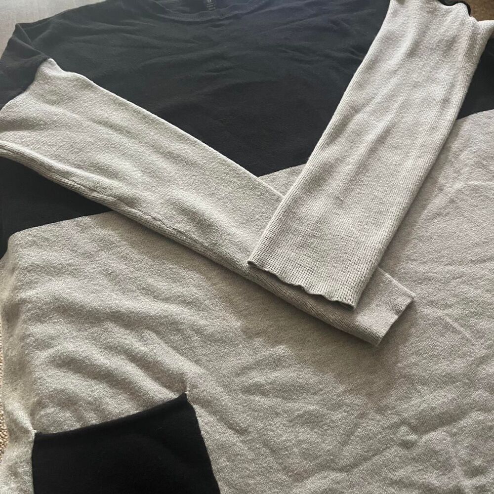 Unbranded Women's Grey and Cream Sweatshirt